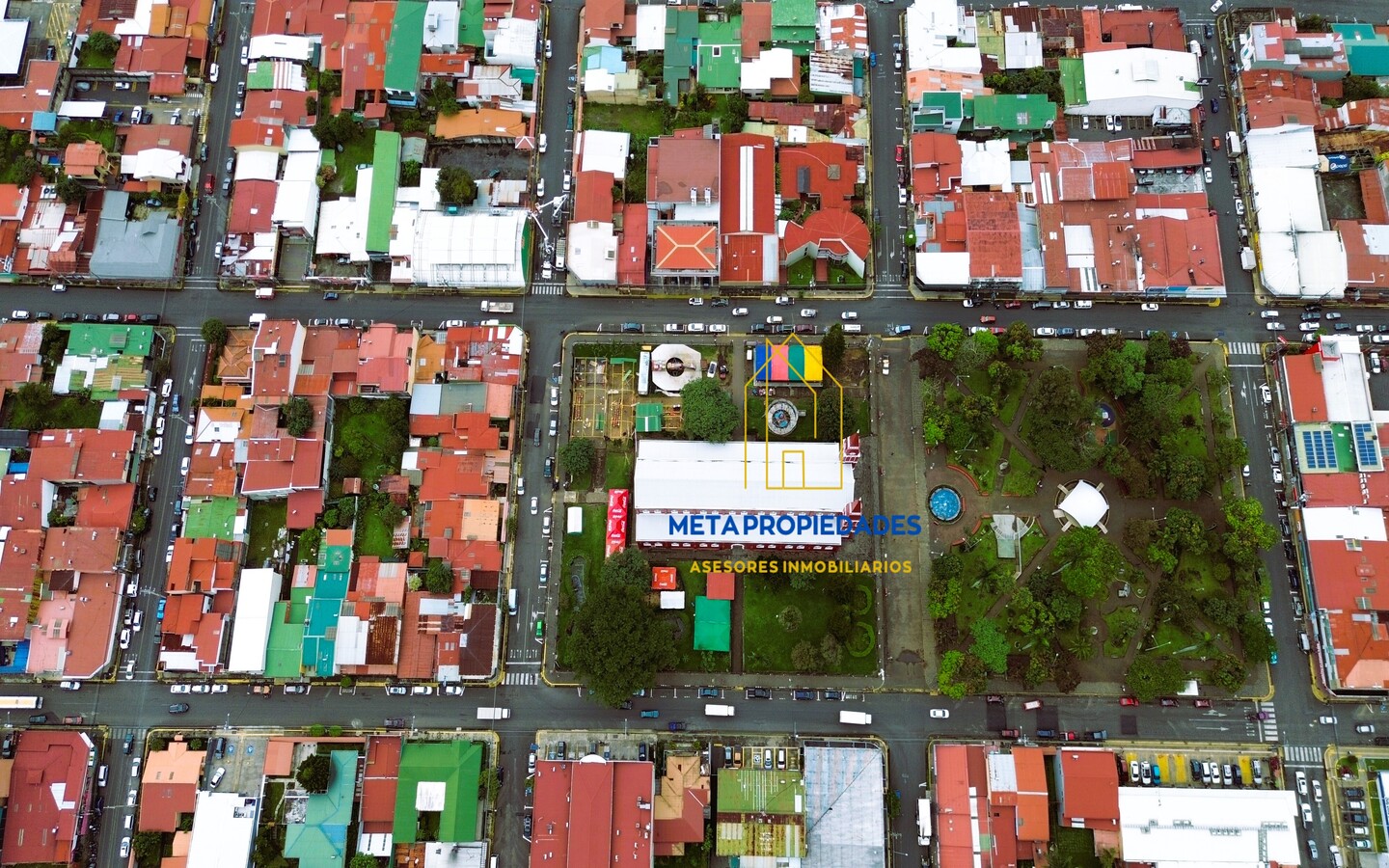 Toma aerea parque y ubicacion