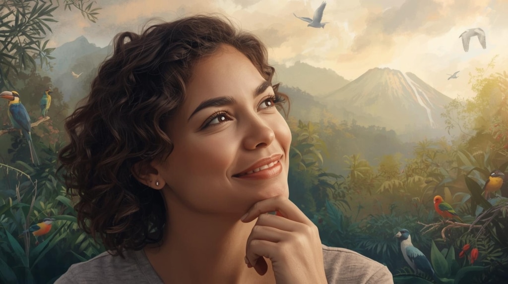 una imagen de una persona imaginando o sonando con vivir en costa rica 1